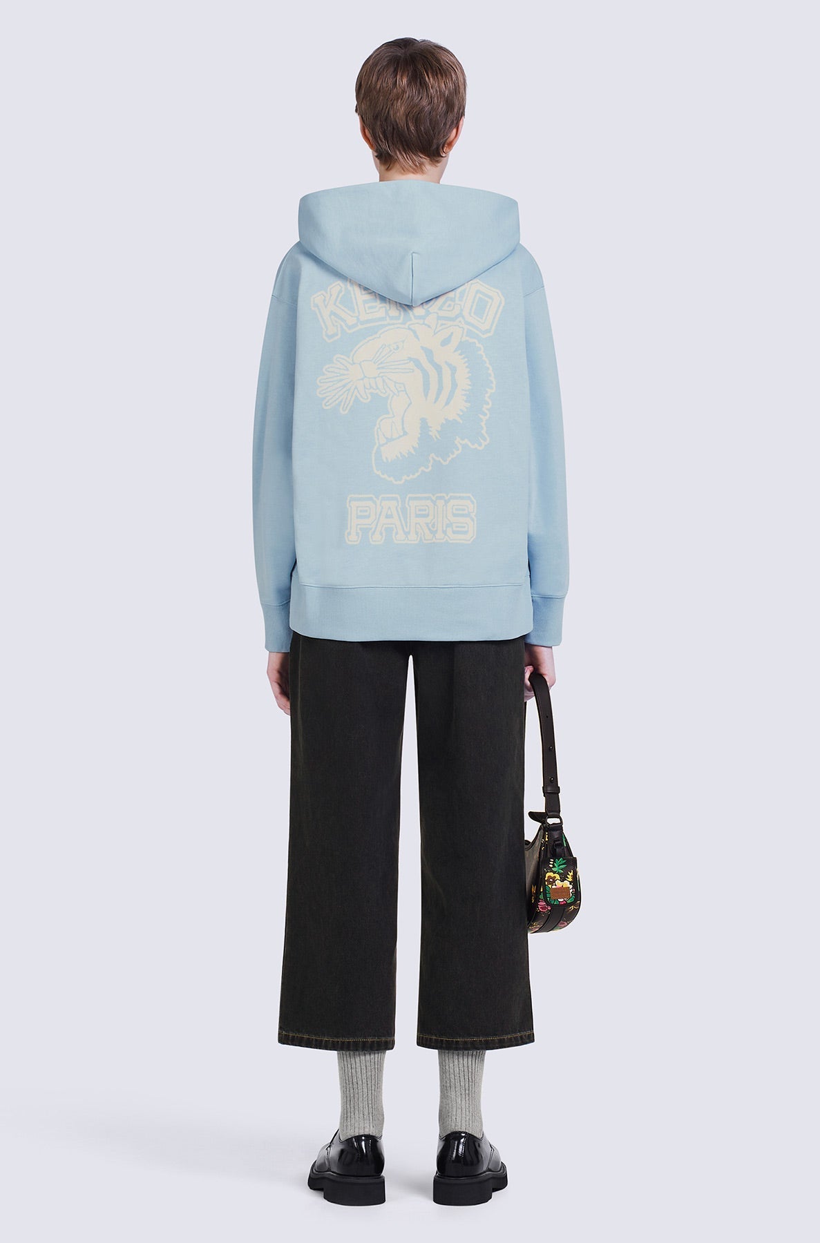 Sweatshirt à capuche Tiger Varsity oversize - Sky Blue