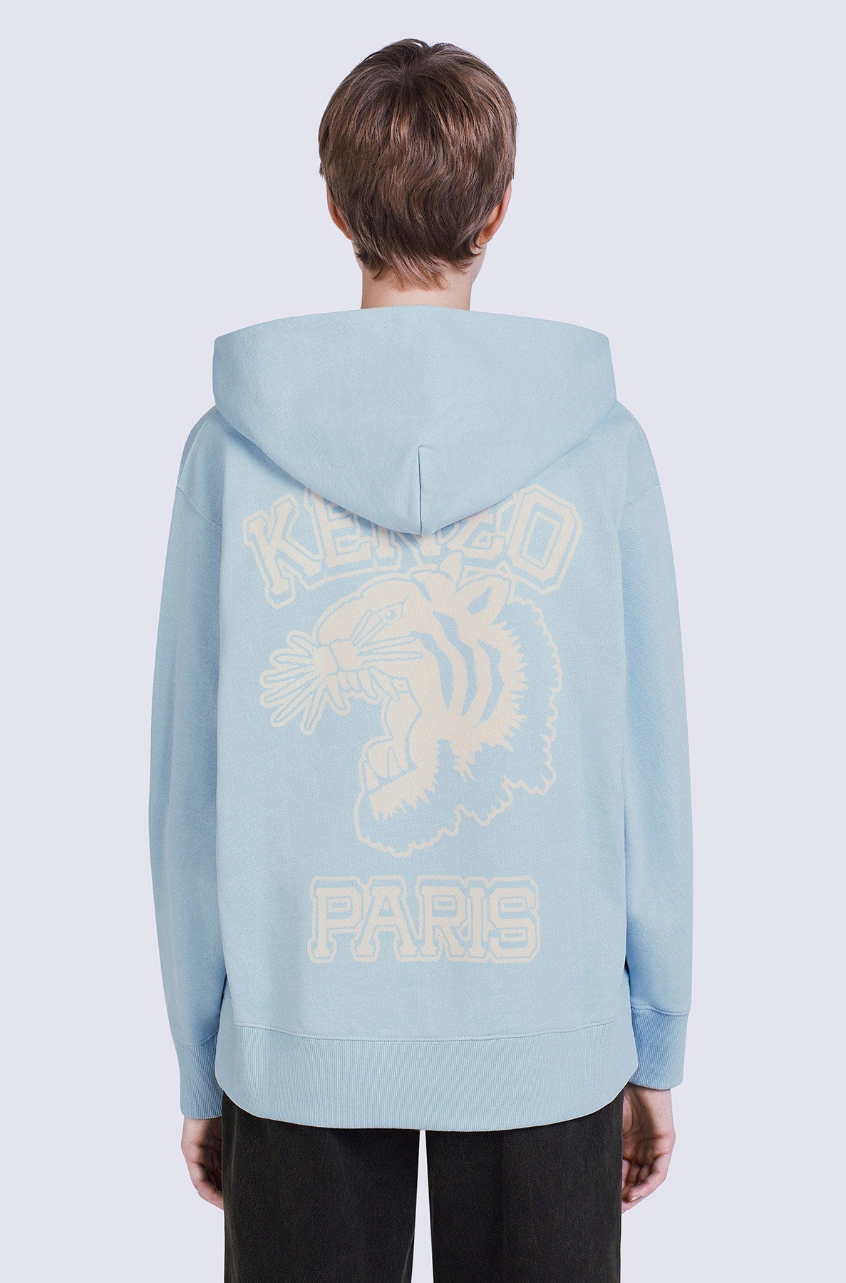 Sweatshirt à capuche Tiger Varsity oversize - Sky Blue