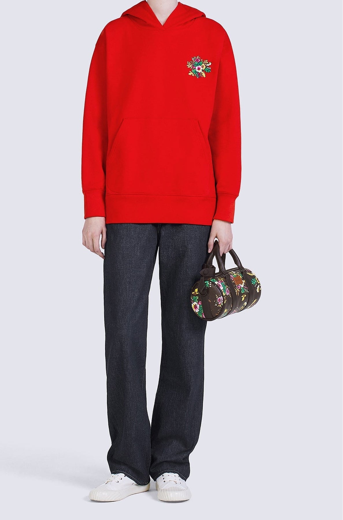 Sweatshirt à capuche Pop Bouquet oversize - Medium Red