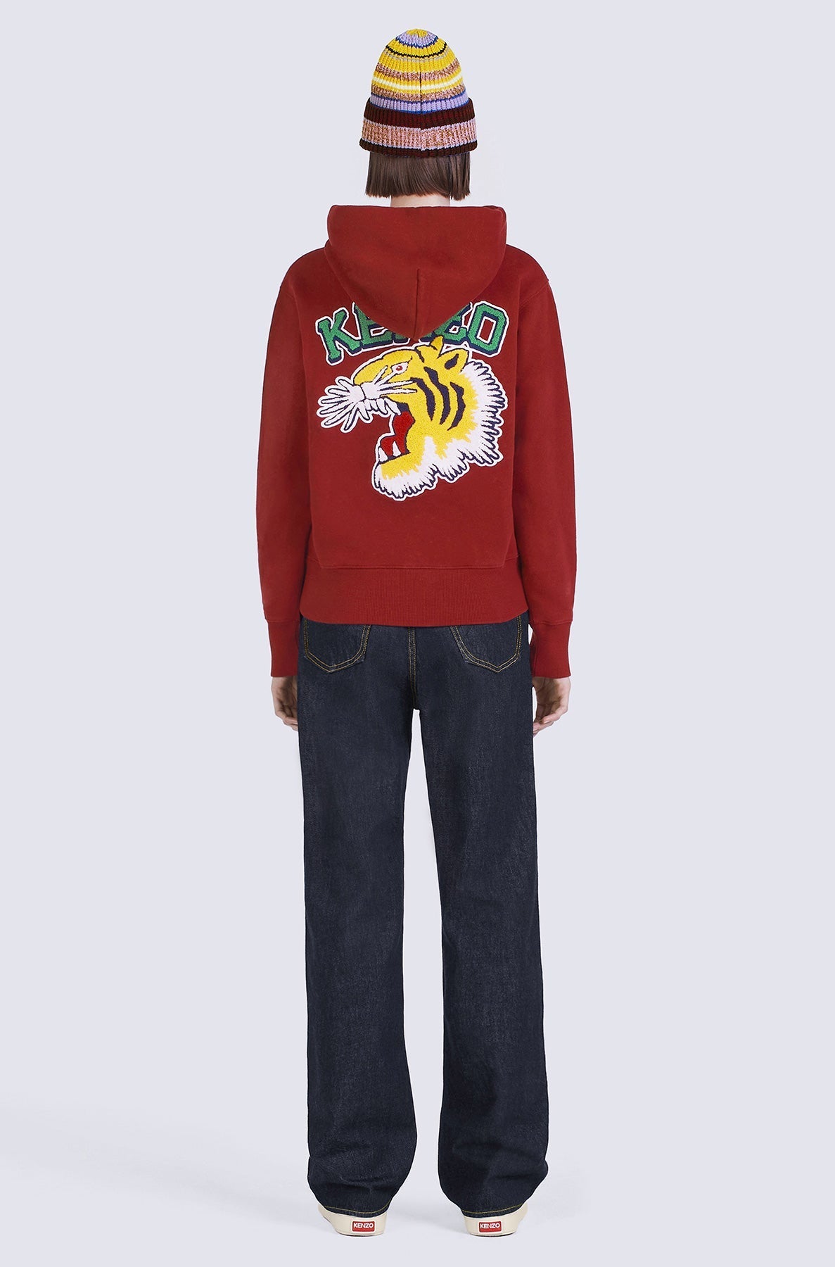 Sweatshirt à capuche Tiger Varsity oversize - Bordeaux