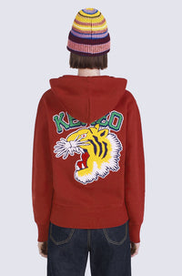 Sweatshirt à capuche Tiger Varsity oversize - Bordeaux