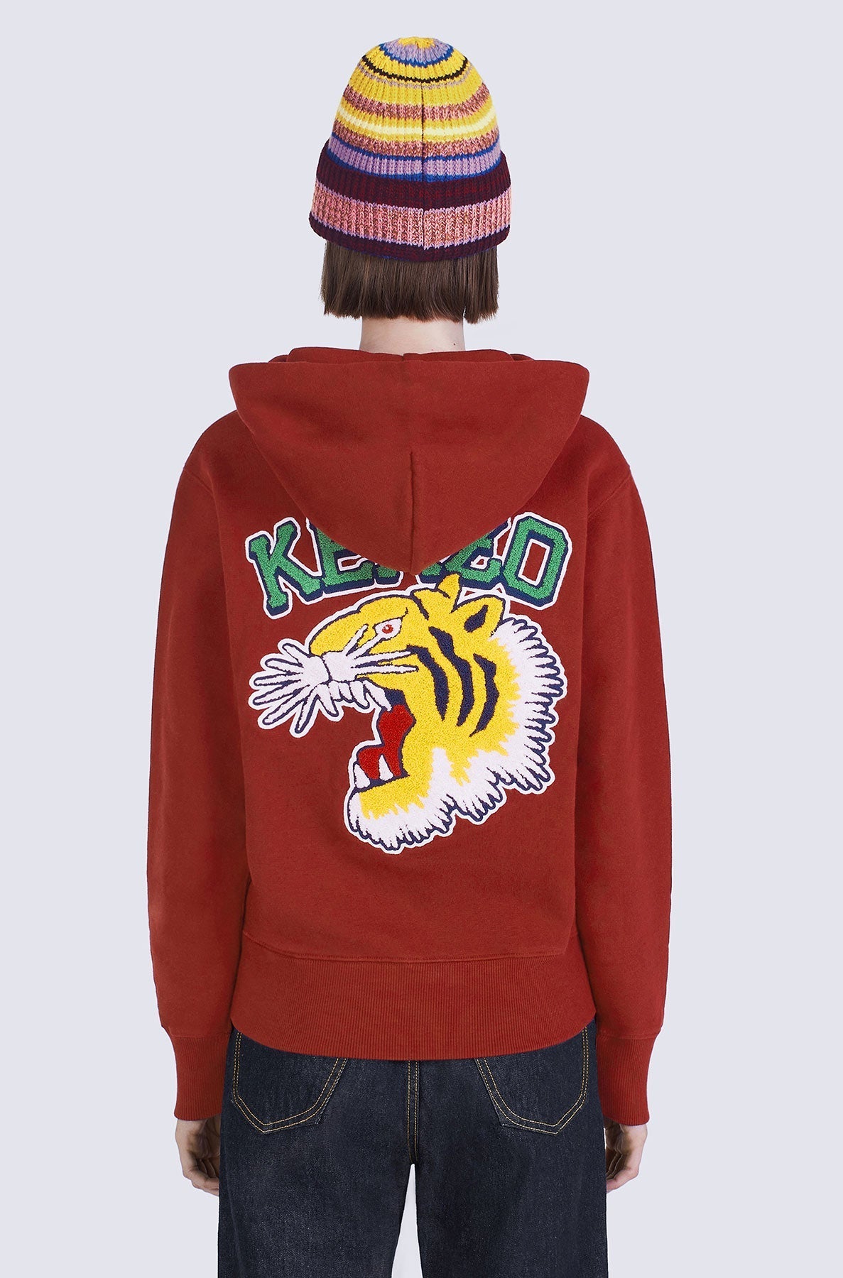 Sweatshirt à capuche Tiger Varsity oversize - Bordeaux
