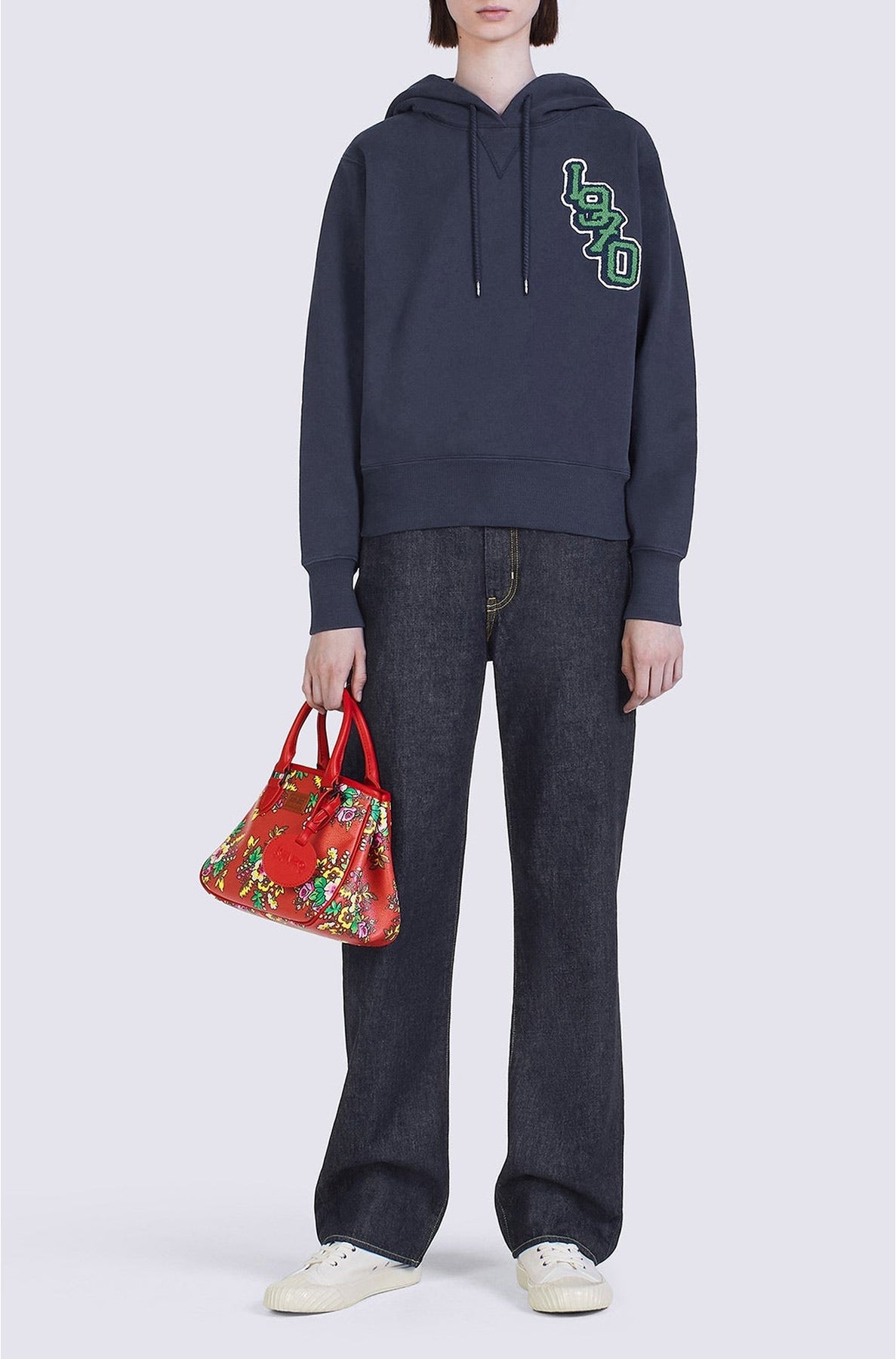 Sweatshirt à capuche oversize "Tiger Varsity" - Midnight Blue