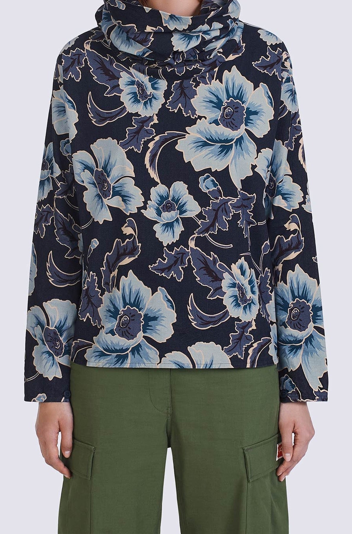 Printed Turtleneck Top