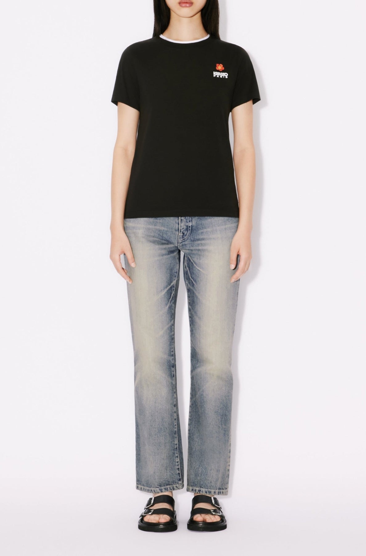 Boke Flower embroidered T-shirt - Black