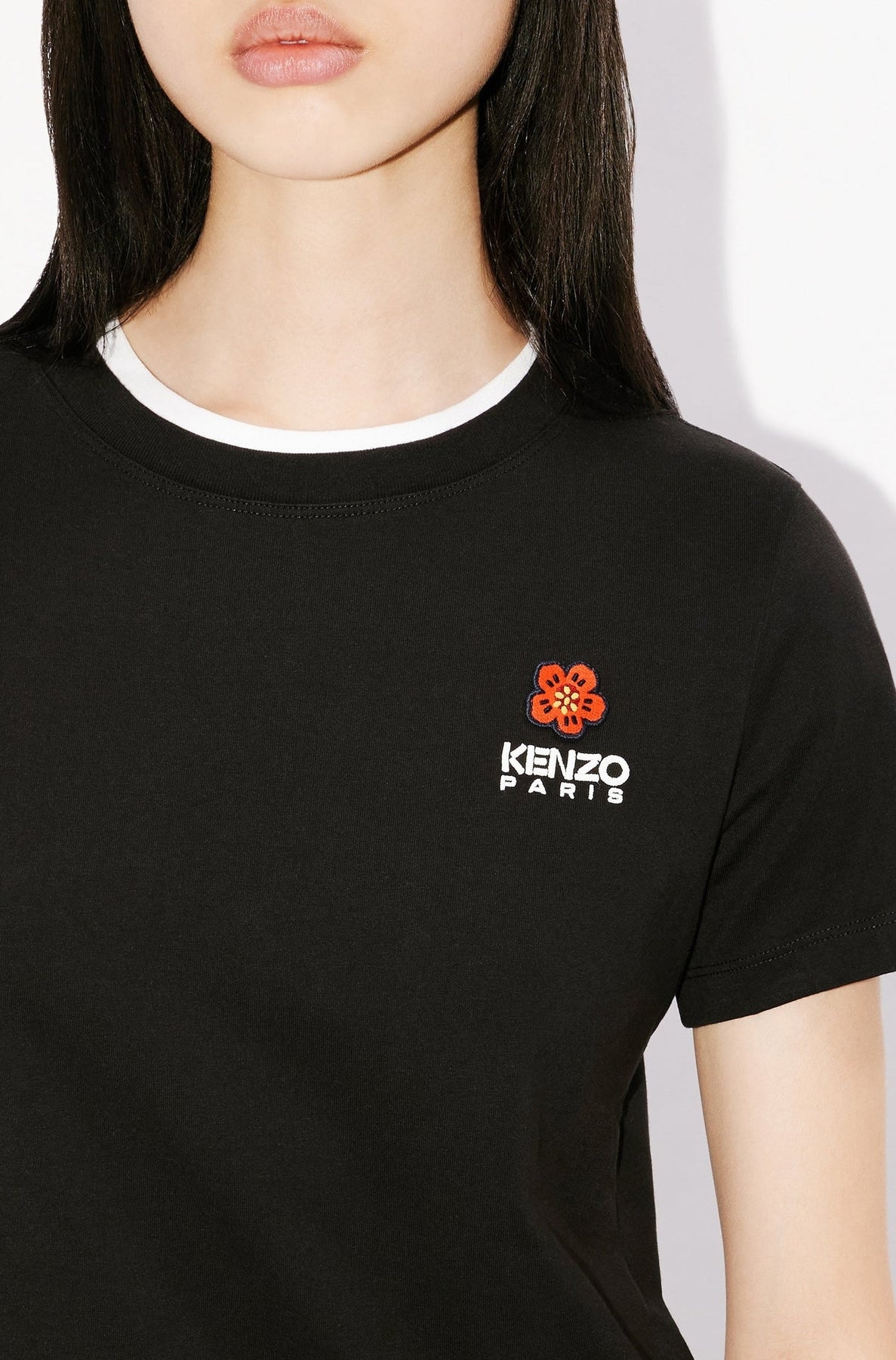 Boke Flower embroidered T-shirt - Black