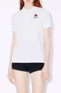 Boke Flower embroidered polo shirt - White