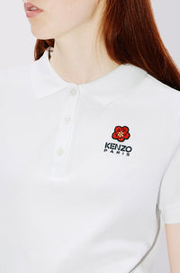 Boke Flower embroidered polo shirt - White