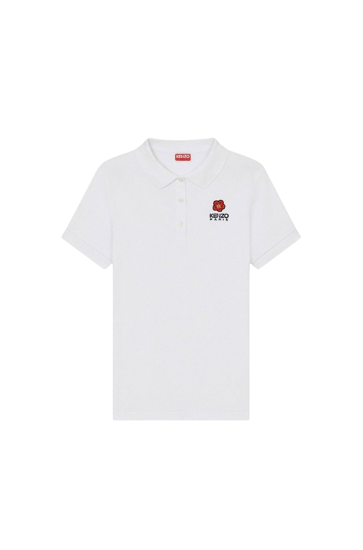 Boke Flower embroidered polo shirt - White