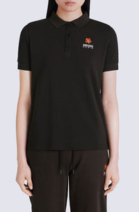 Boke Flower embroidered polo shirt - Black