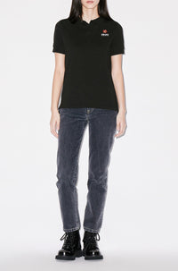 Boke Flower embroidered polo shirt - Black