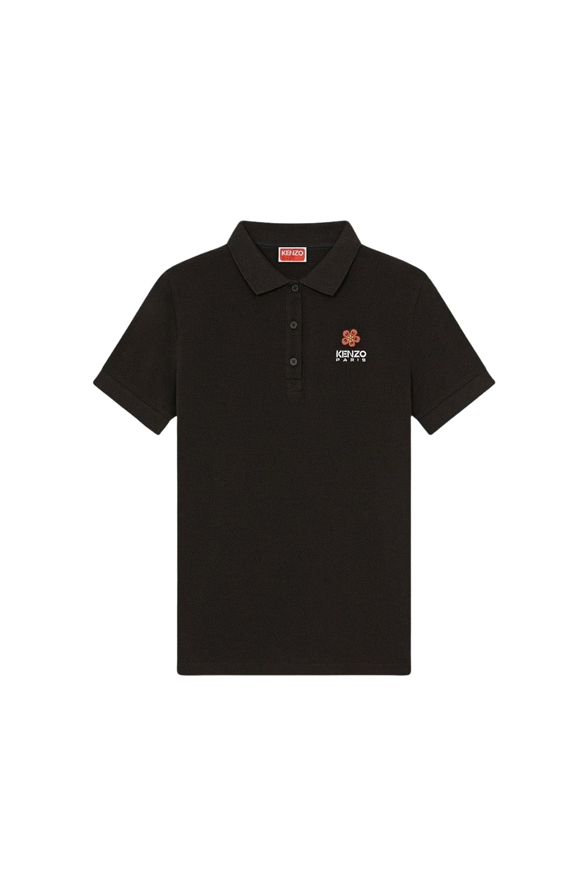 Boke Flower embroidered polo shirt - Black