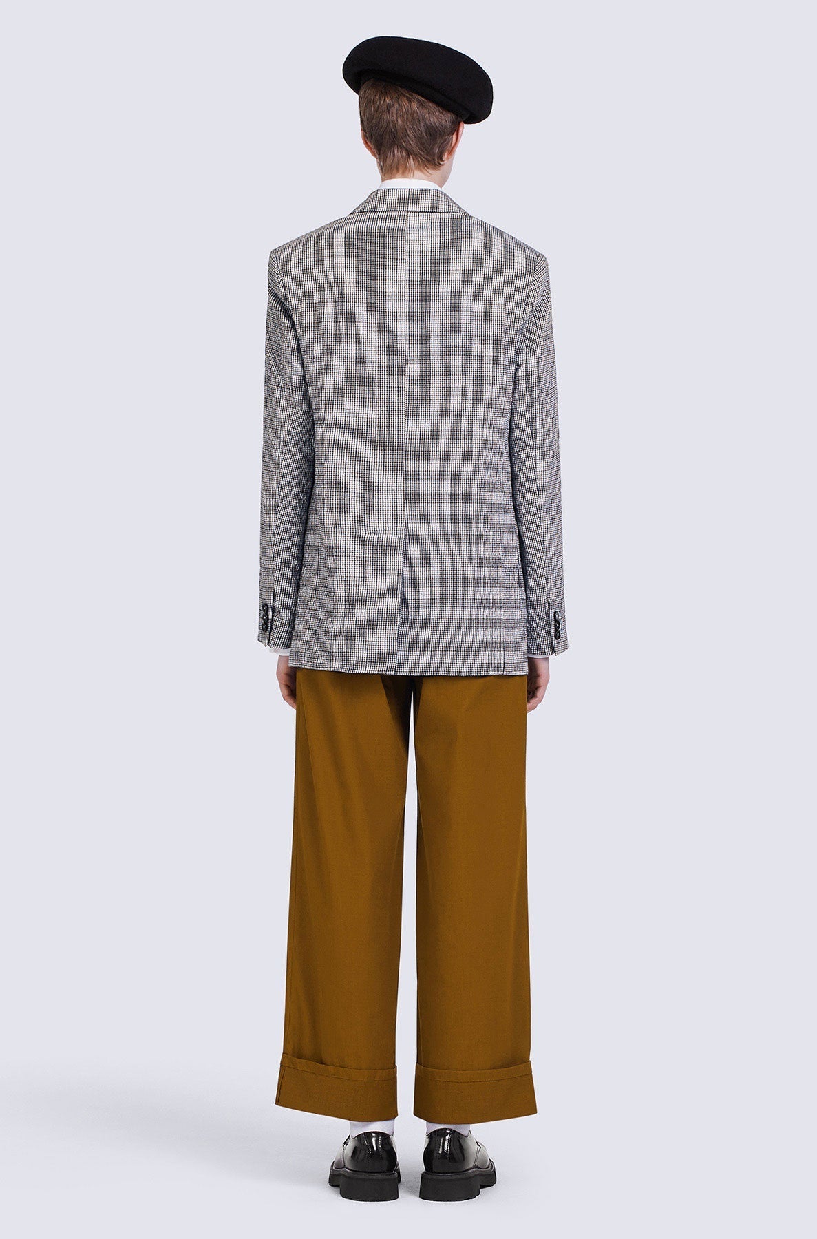 Blazer à carreaux en laine - Sky Blue