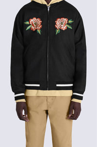 Bomber réversible France Japan en laine - Black