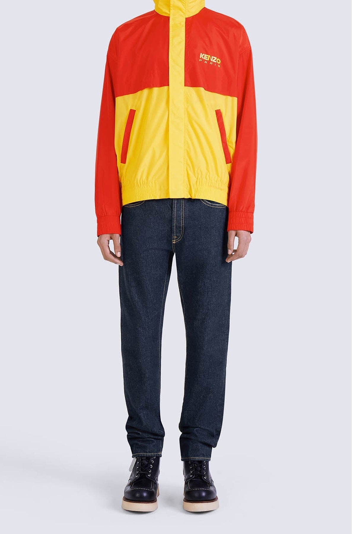 Windbreaker with stand-up collar - Golden Yellow