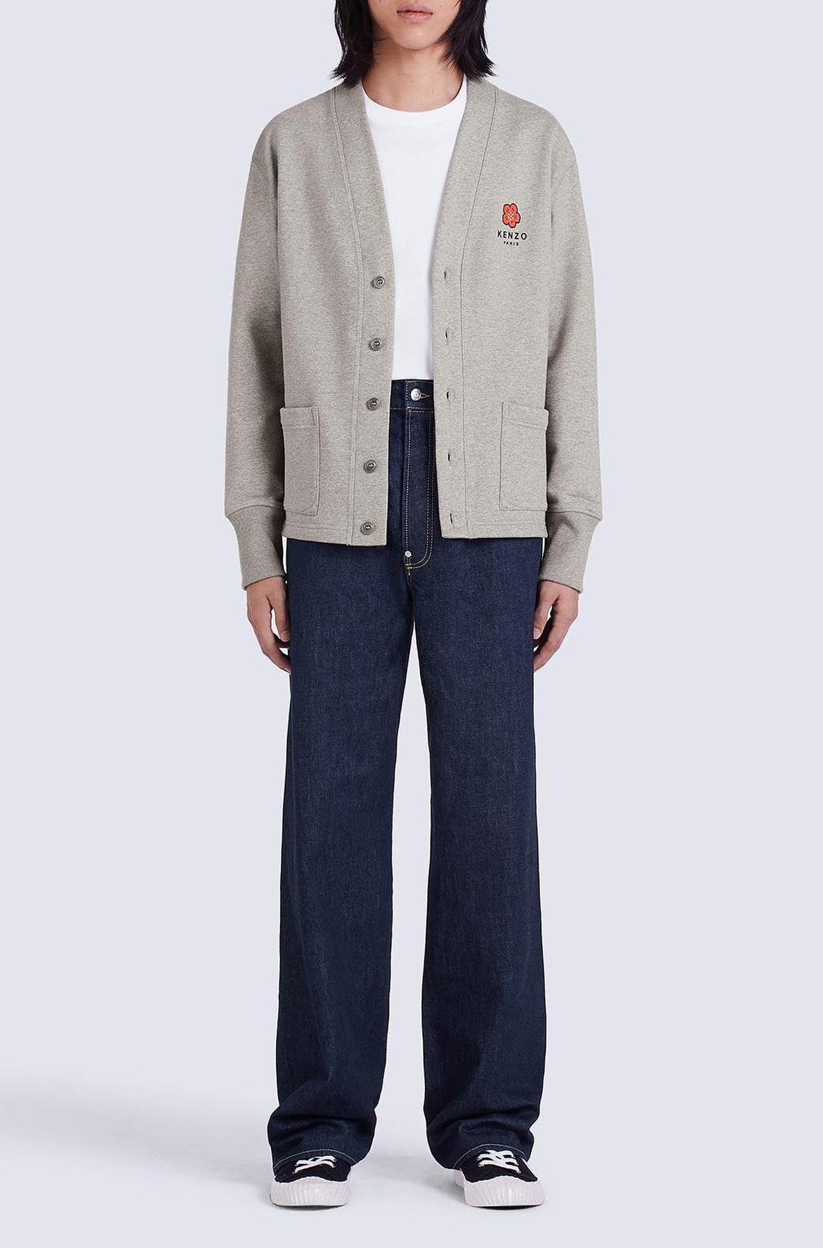 Cardigan Boke Flower - Pearl Grey
