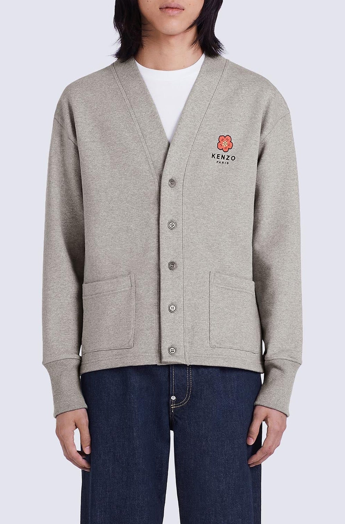Cardigan Boke Flower - Pearl Grey