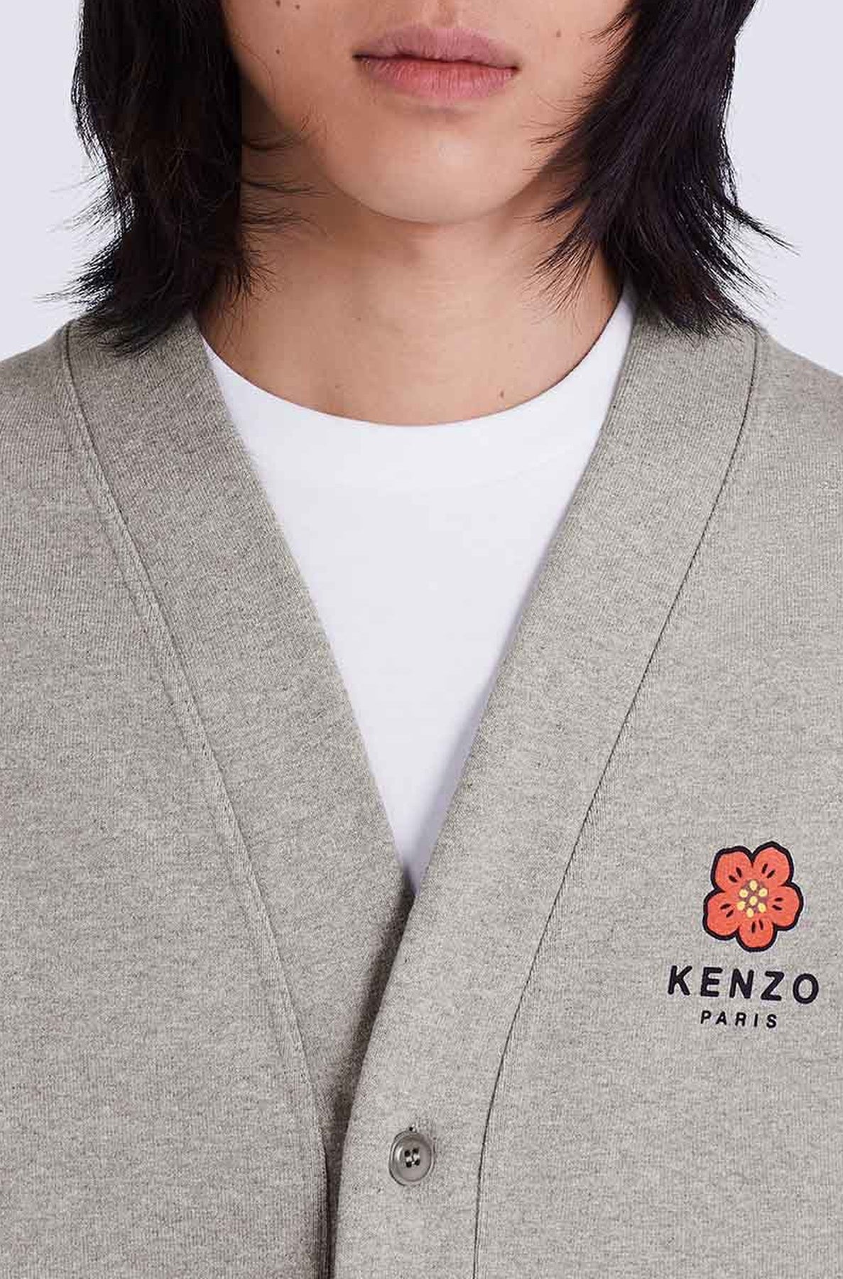 Cardigan Boke Flower - Pearl Grey