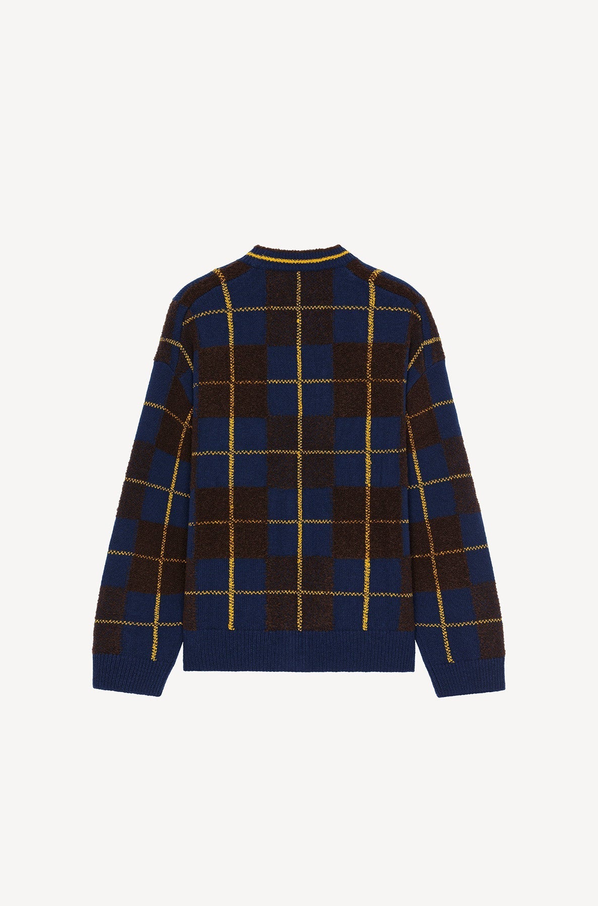 Wool check cardigan - Midnight Blue