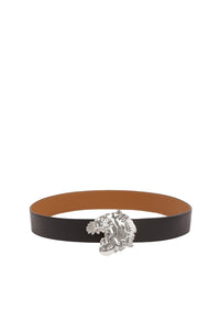 Ceinture large réversible Tiger Varsity en cuir - Black