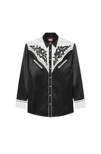 Chemise casual Western Flower - Black