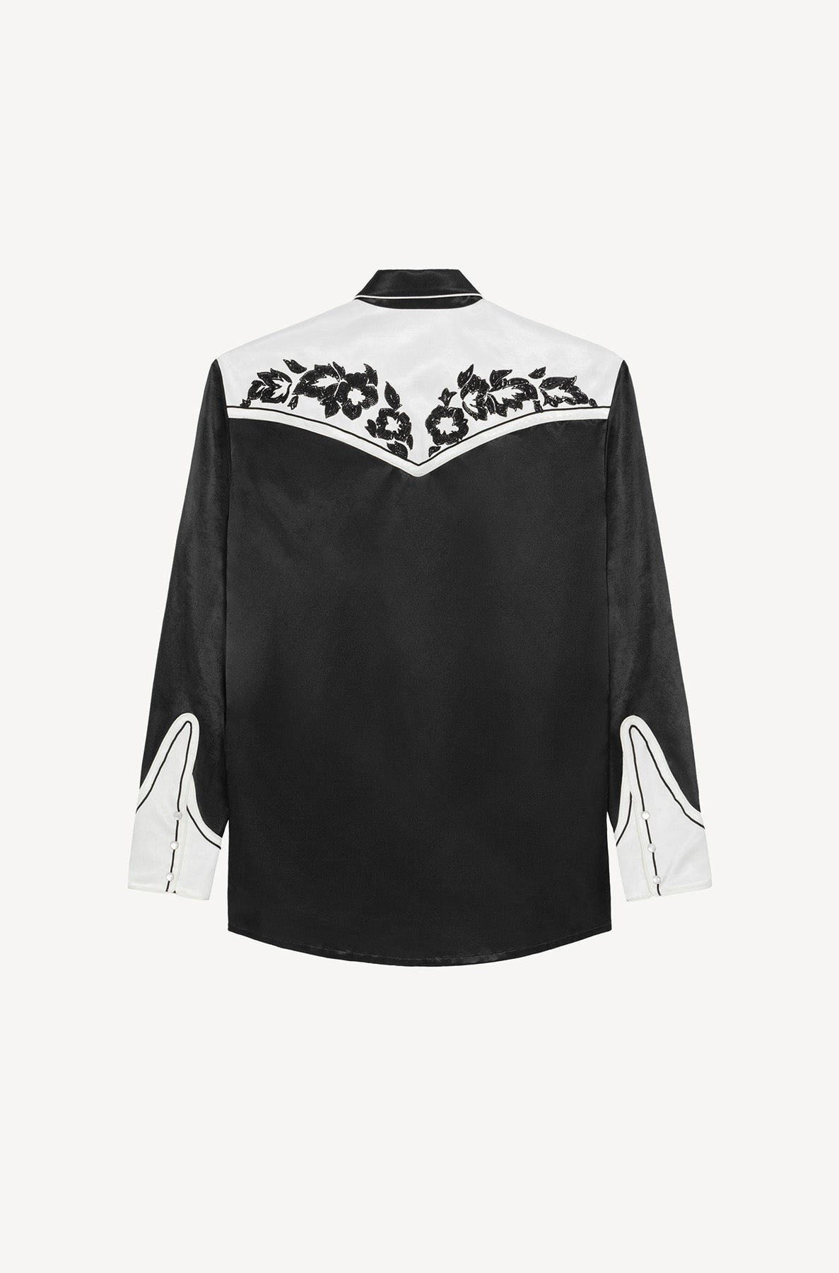 Chemise casual Western Flower - Black