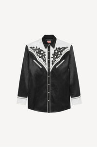 Chemise casual Western Flower - Black
