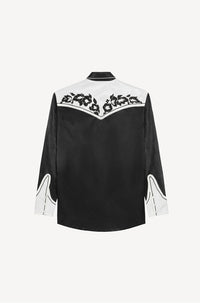 Chemise casual Western Flower - Black
