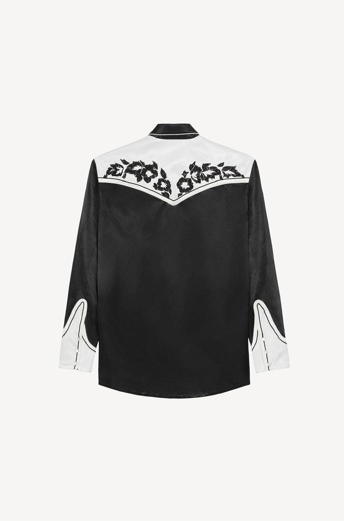 Chemise casual Western Flower - Black