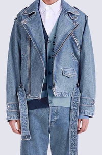 Veste denim biker - Blue