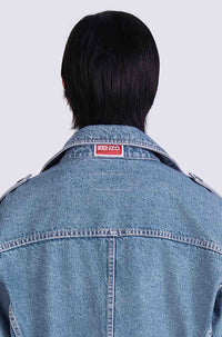Veste denim biker - Blue