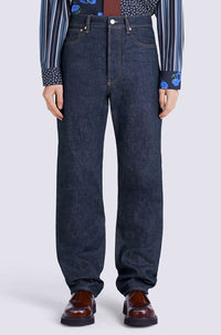 Jean droit Asagao - Blue Black