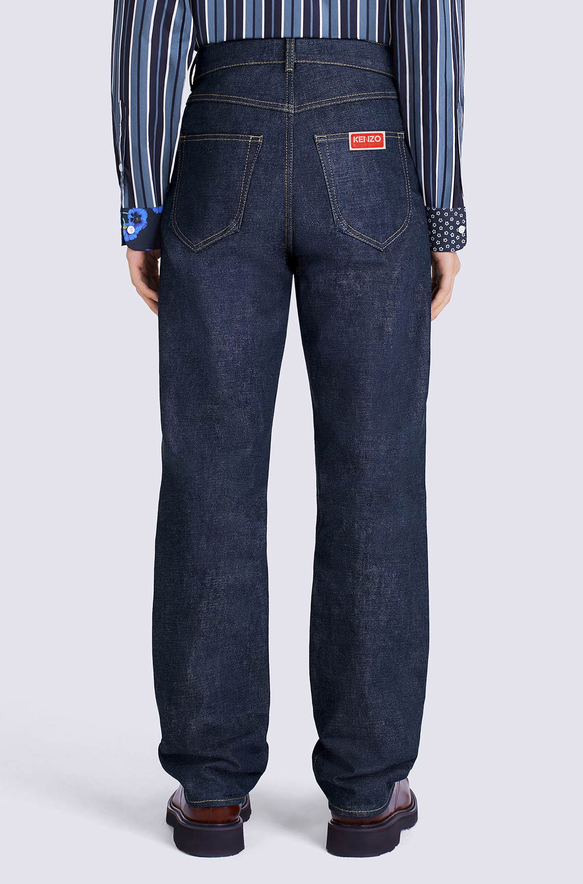 Jean droit Asagao - Blue Black