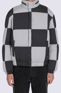 Doudoune Boxy à carreaux - Black