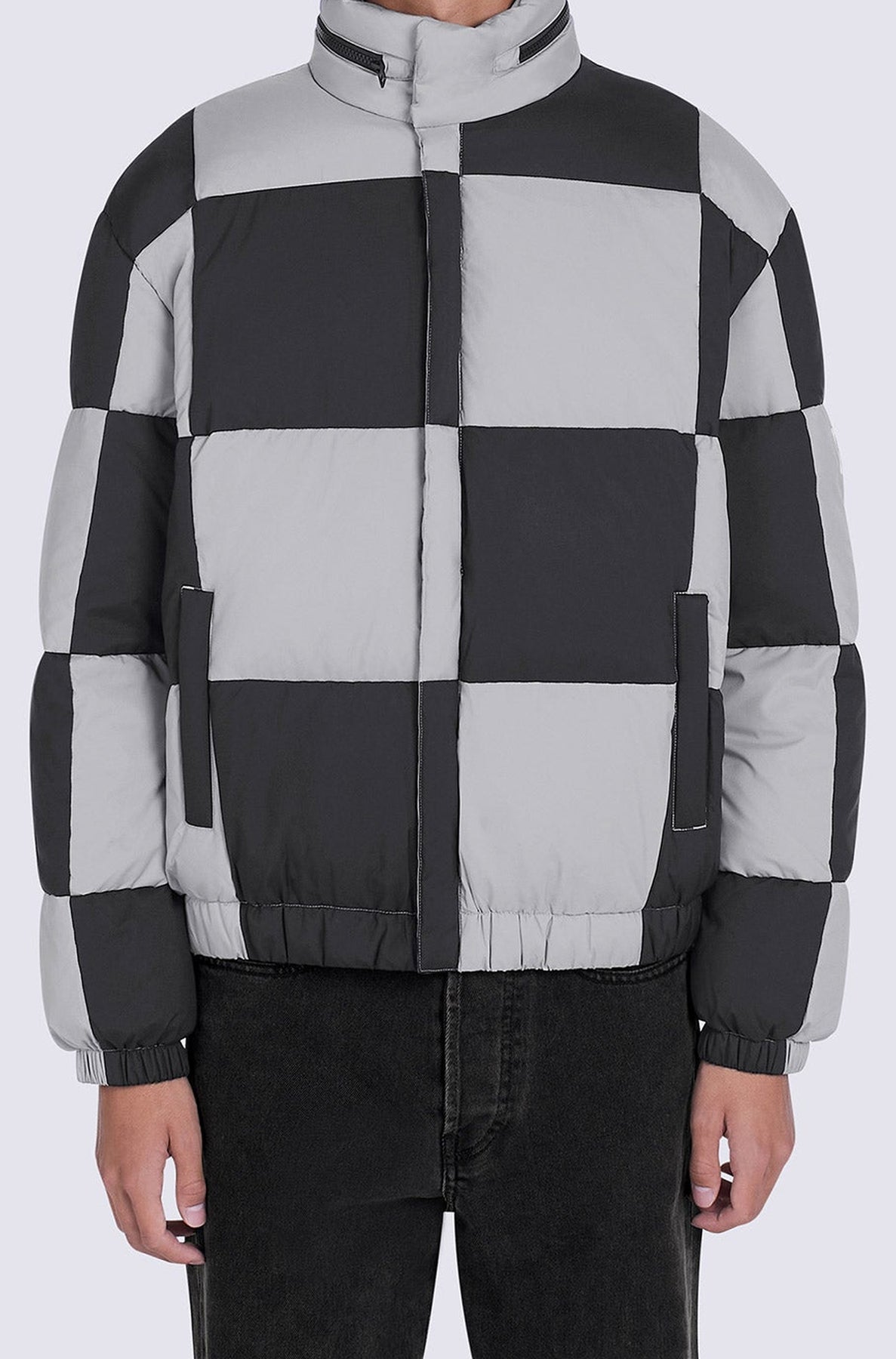 Doudoune Boxy à carreaux - Black