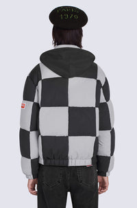 Doudoune Boxy à carreaux - Black