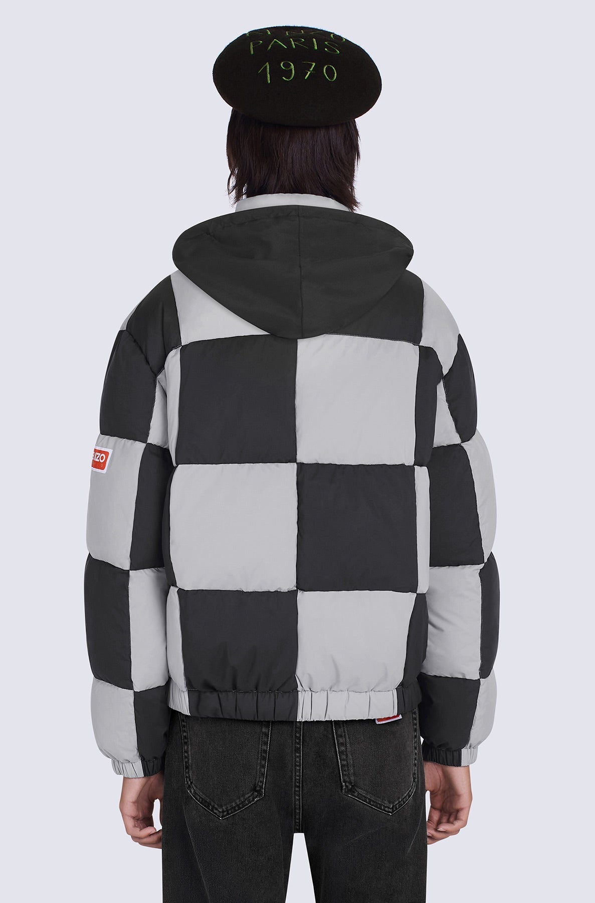 Doudoune Boxy à carreaux - Black