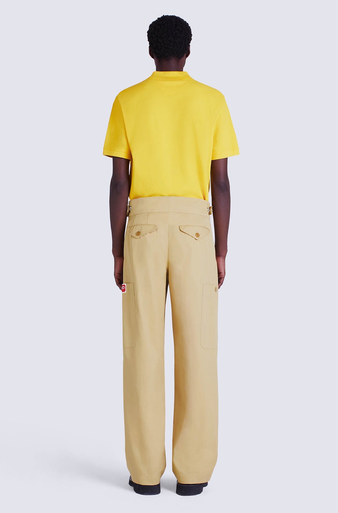 Pantalon cargo ceinturé à la taille - Beige