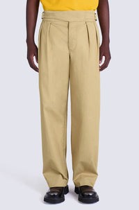 Pantalon cargo ceinturé à la taille - Beige