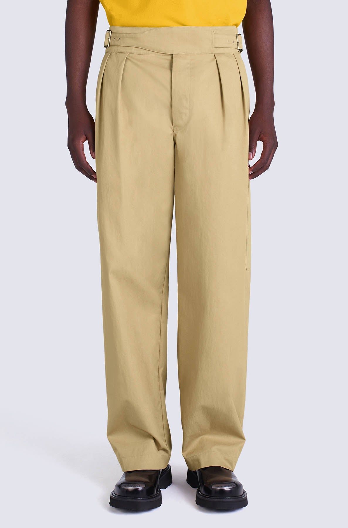 Pantalon cargo ceinturé à la taille - Beige
