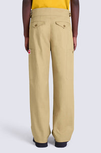 Pantalon cargo ceinturé à la taille - Beige