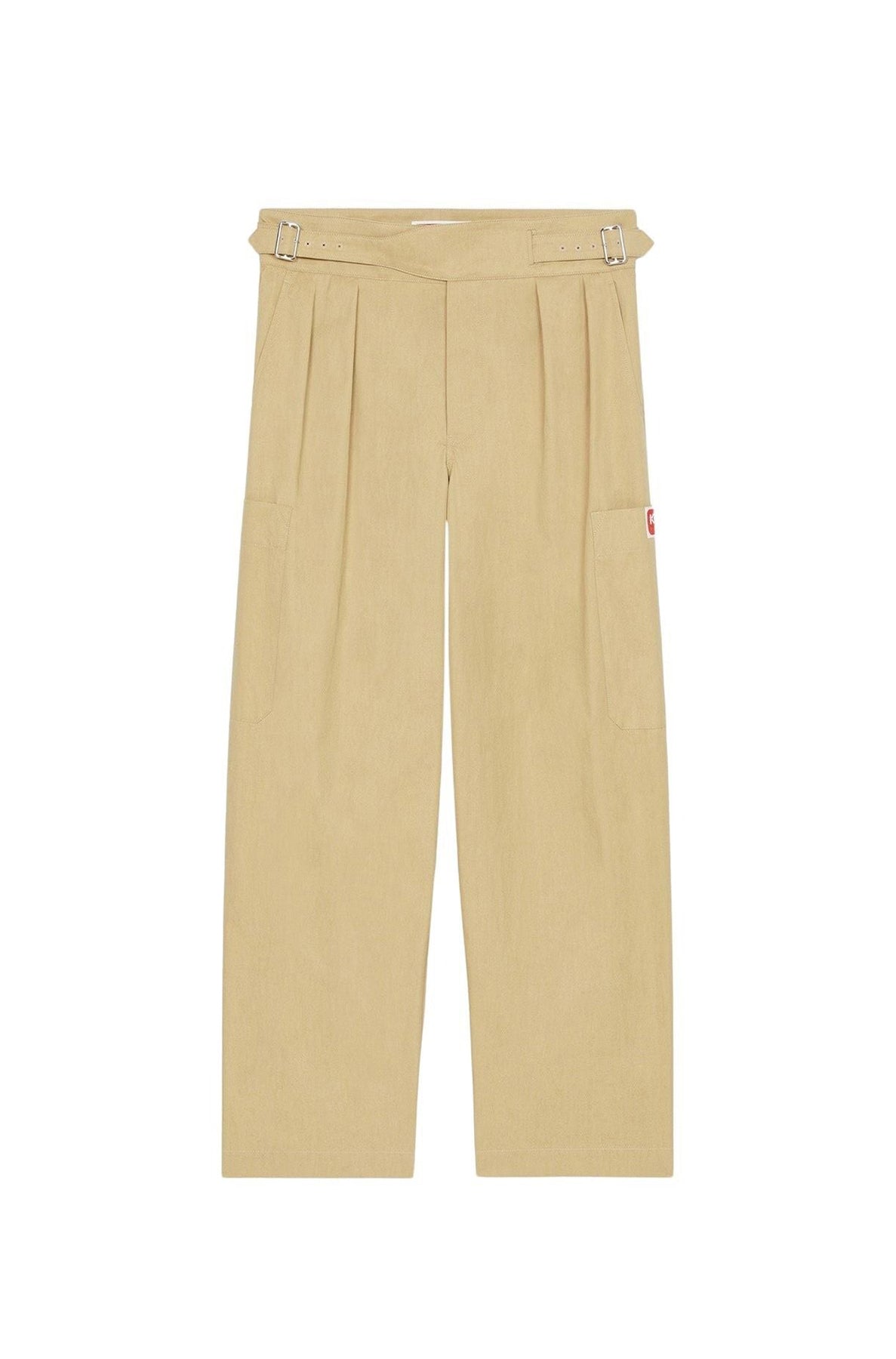 Pantalon cargo ceinturé à la taille - Beige