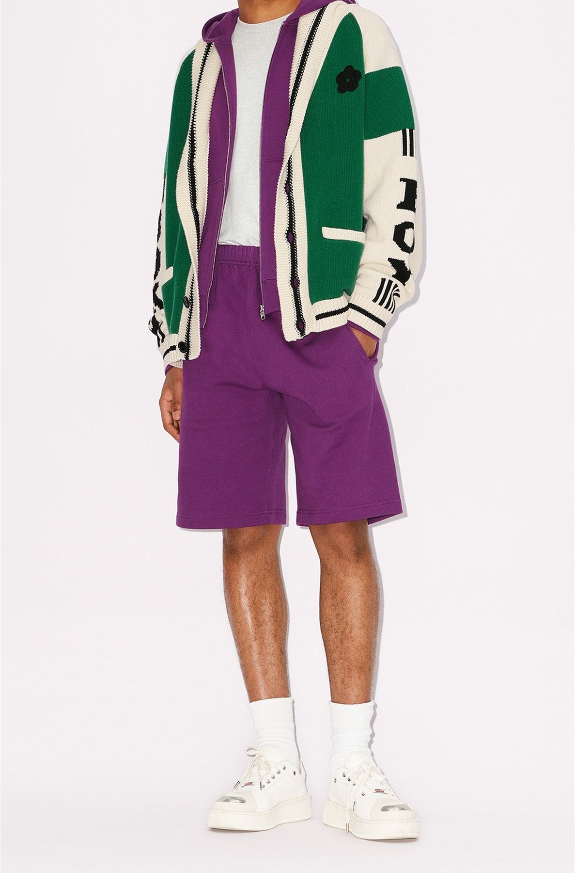 Short Boke Flower brodé - Purple