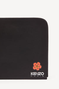 Grande pochette 'Boke Flower' en cuir - Black