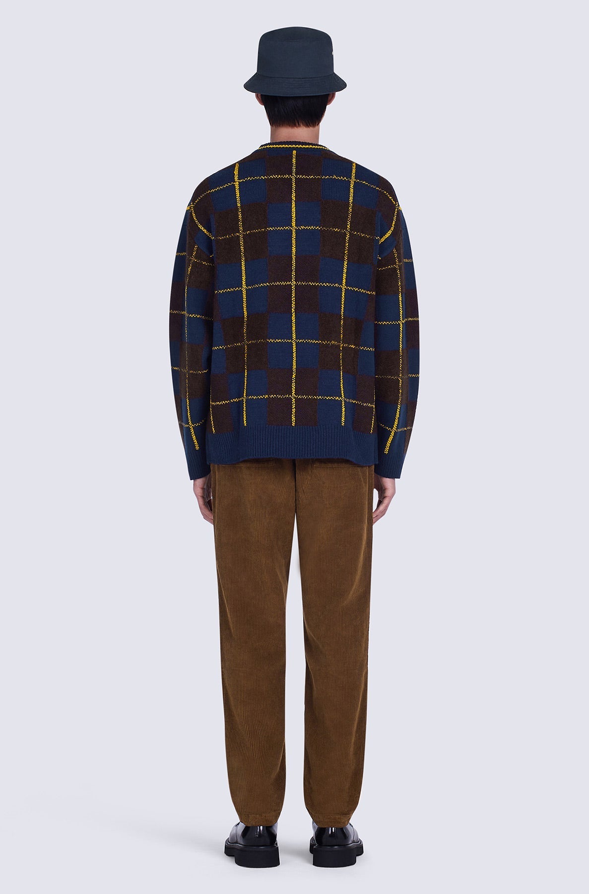 Wool check jumper - Midnight Blue