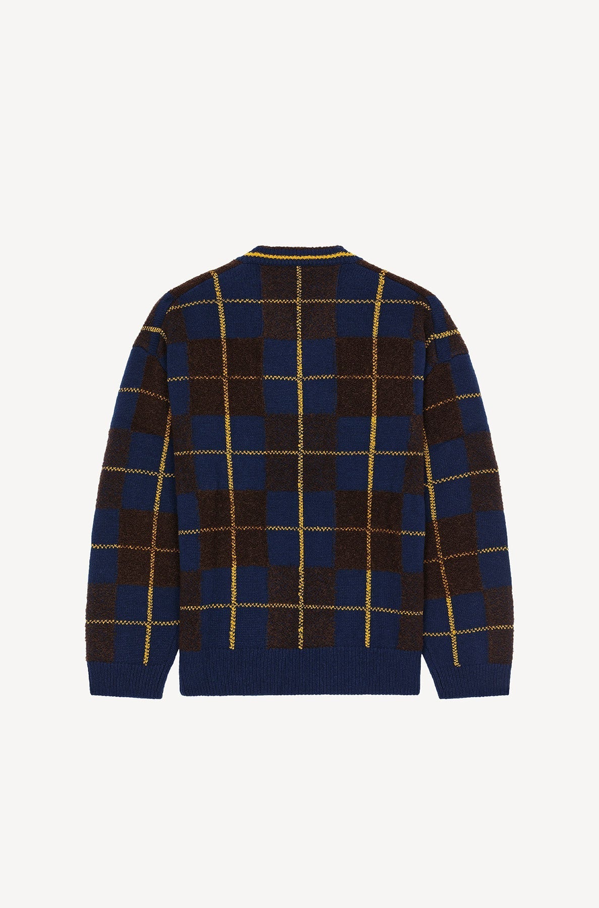 Wool check jumper - Midnight Blue