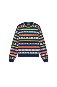 Pull Fairisle jacquard en laine - Midnight Blue