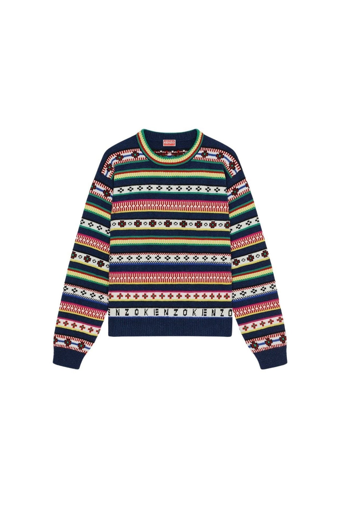 Pull Fairisle jacquard en laine - Midnight Blue