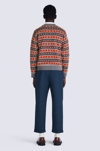 Pull jacquard en laine - Medium Red