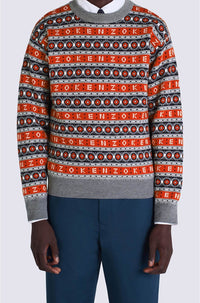 Pull jacquard en laine - Medium Red
